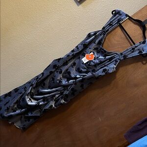 Cider Black Floral Velvet Dress